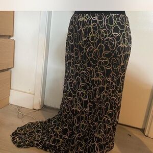 Style & Co. Black and Gold Maxi Skirt